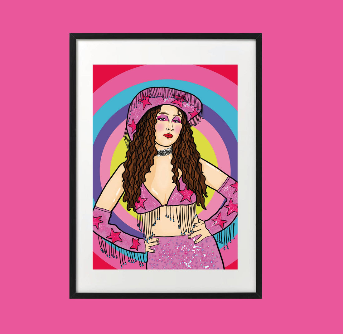 pink art print a4 chappell roan