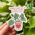 plante sticker på laptop i hjemmekontor