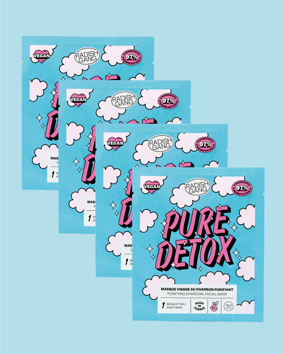 pure detox ansigtsmaske x4 pakke