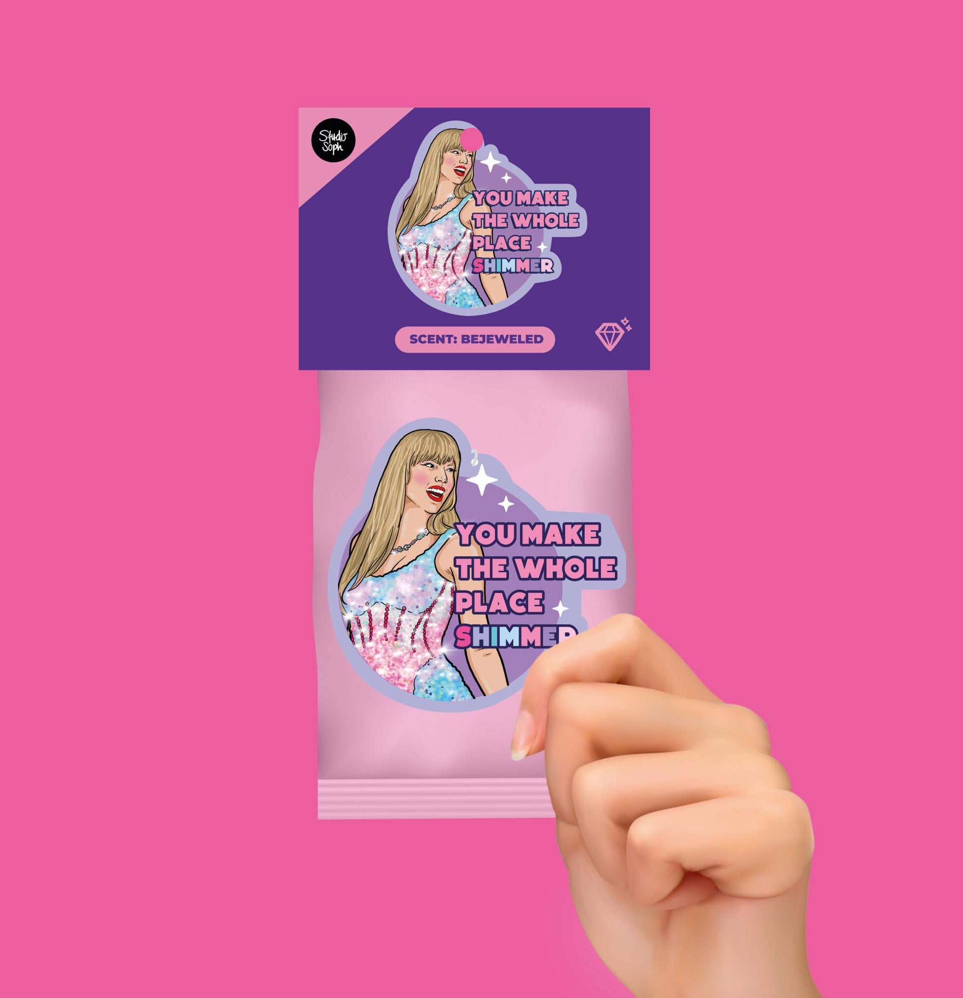 shimmer duftfrisker hængende i bil