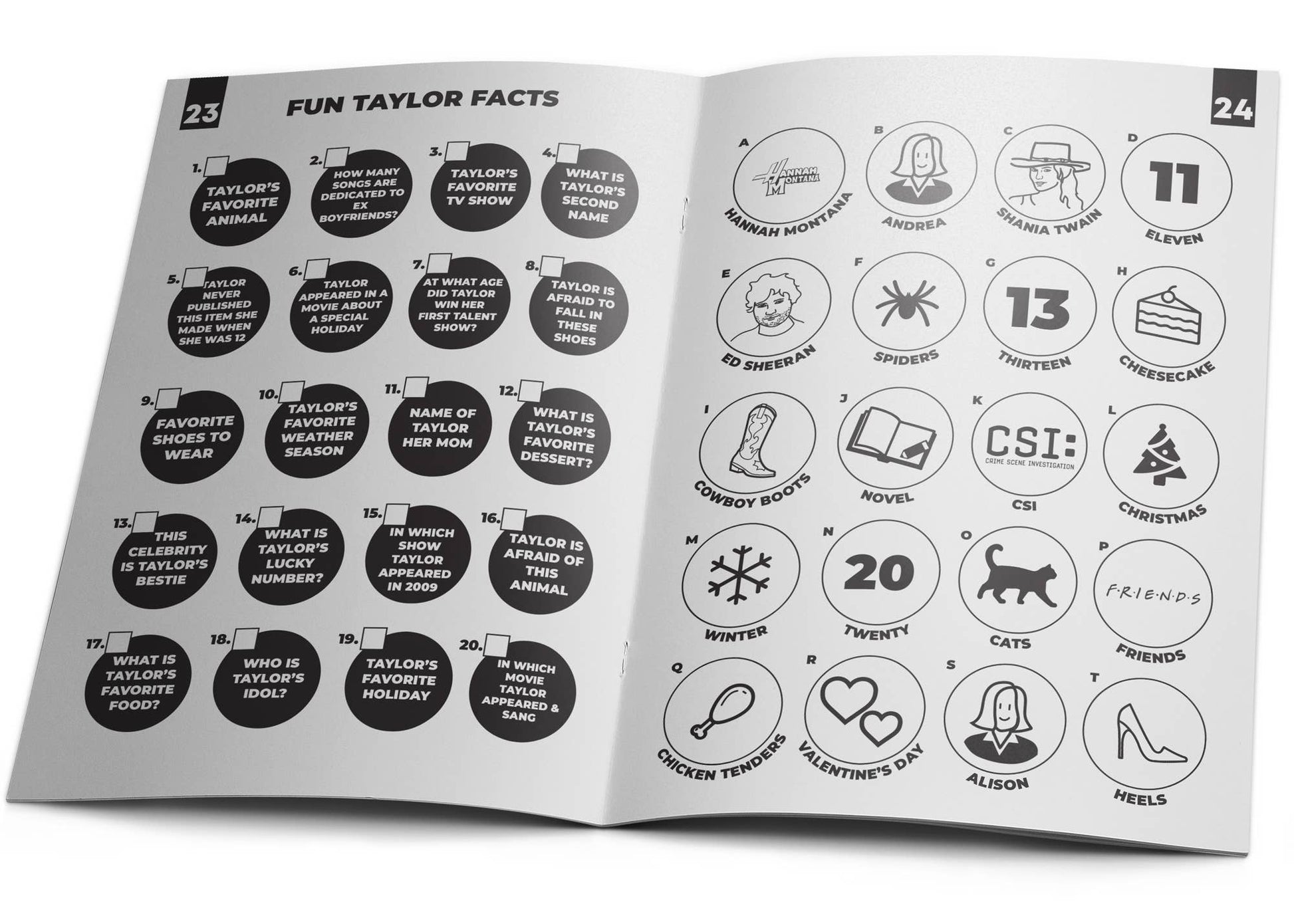 sjov Taylor Swift aktivitetsbog A5