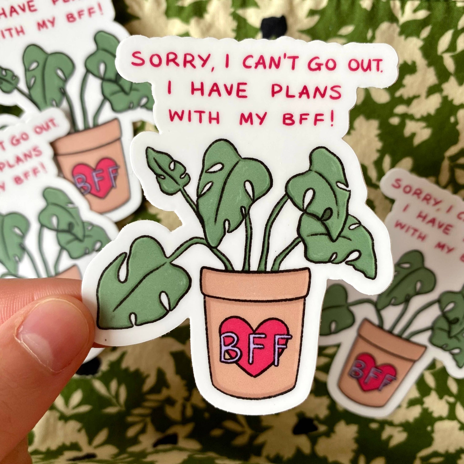 sjov plante sticker på vandflaske