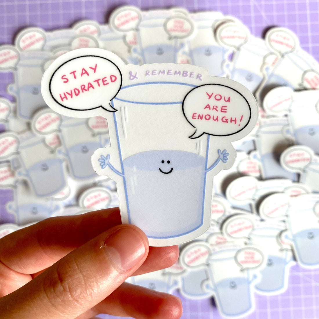 stay hydrated klistermærke på vandflaske til hverdag
