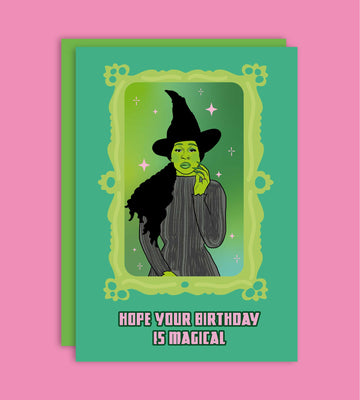 wicked fødselsdagskort med elphaba